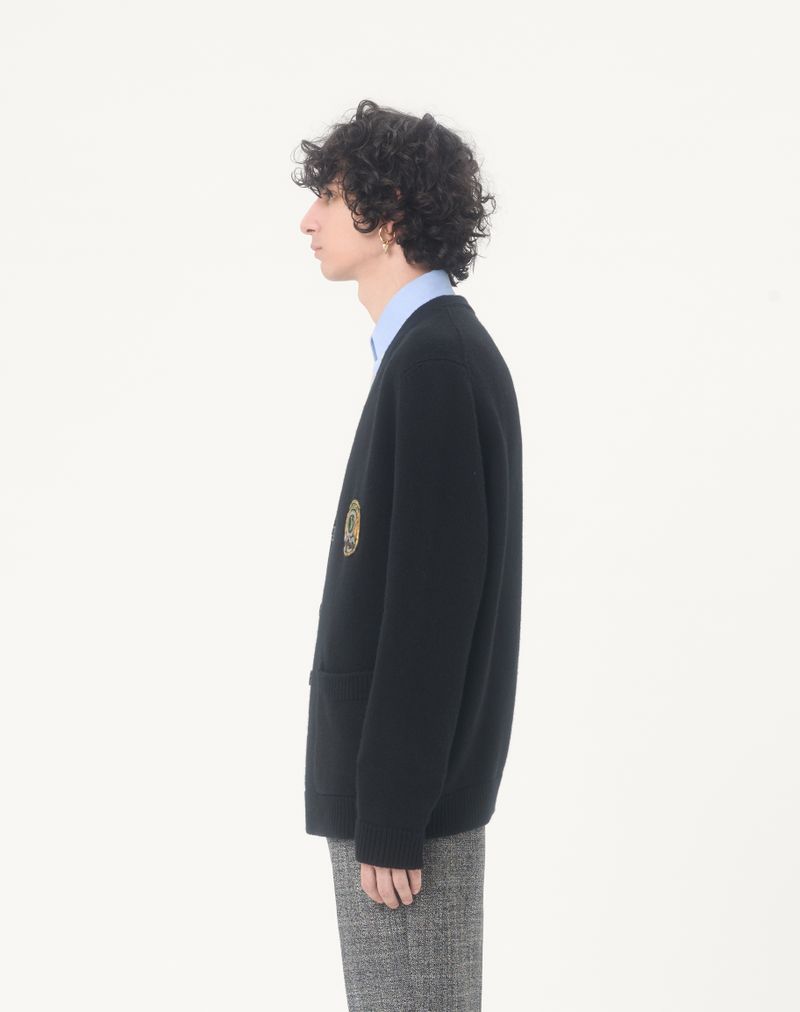 Cardigã de lã Valentino com aplique bordado Valentino
