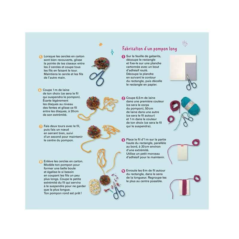 Coffret Ma guirlande en laine et pompons - Fleurus