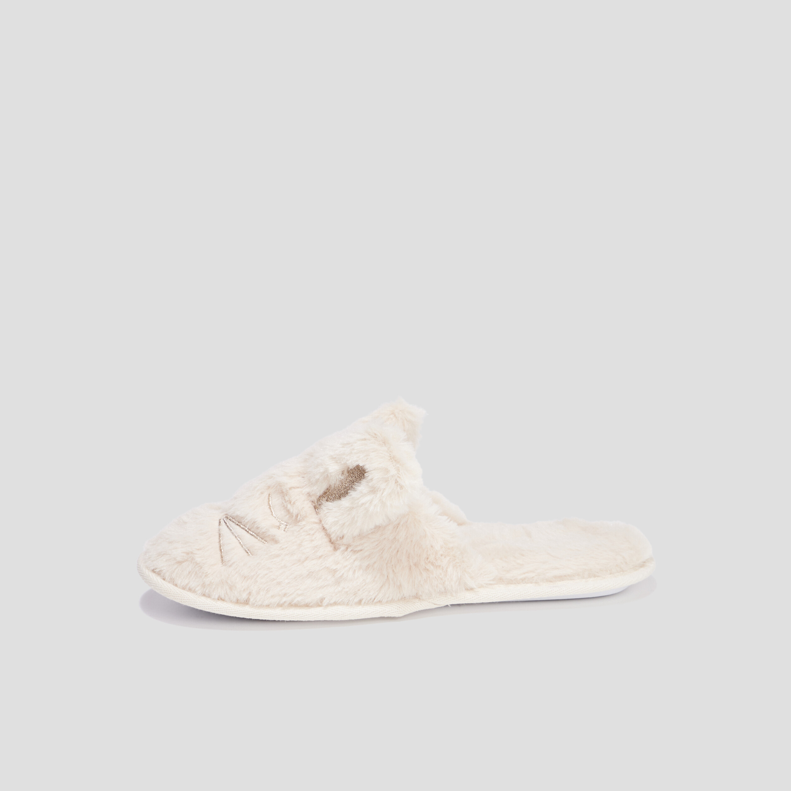 Chaussons mules imitation fourrure sable femme | La Halle