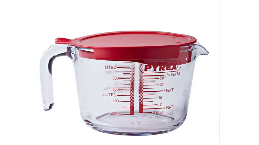 PYREX Messbecher aus Glas mit Deckel 1l
