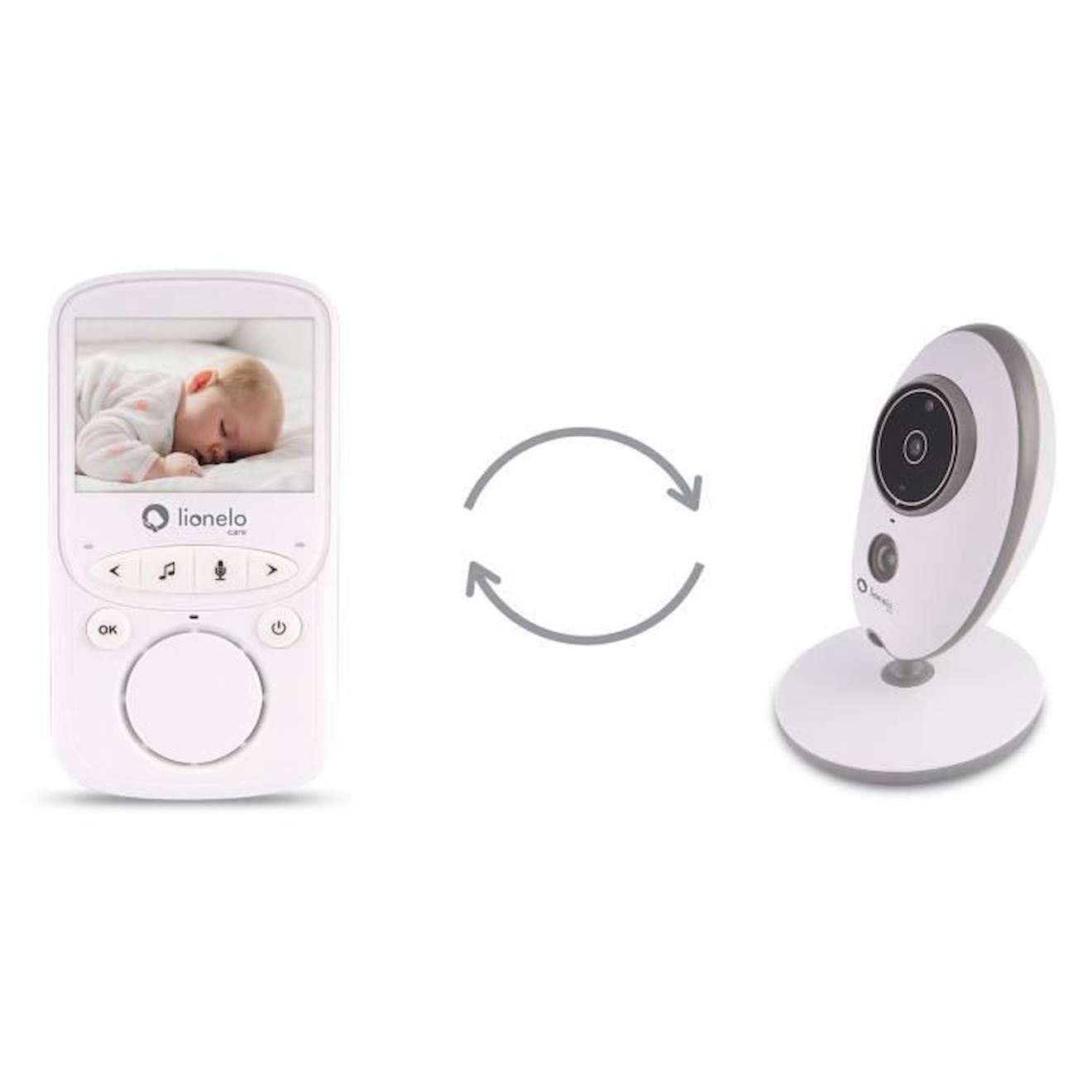 LIONELO Babyphone vidéo Babyline 5.1 double caméra vision nocturne indicateur température blanc