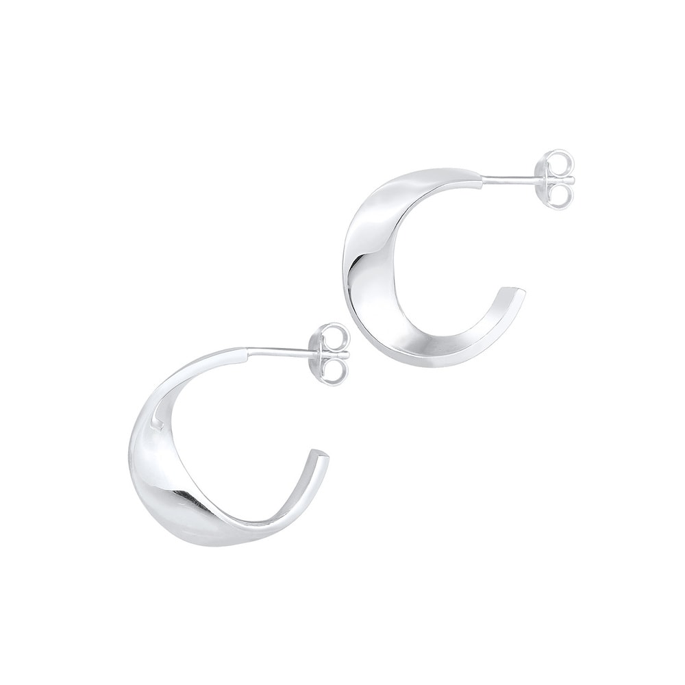 Elli Elli Boucles d'Oreilles Creolen Hänger Basic Geo Gedreht Twist 925 Silber Boucles d'oreilles