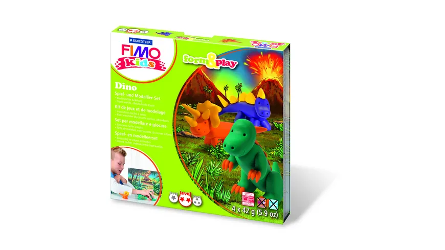STAEDTLER FIMO KIDS FORM&PLAY,DINO 4 x 42 g