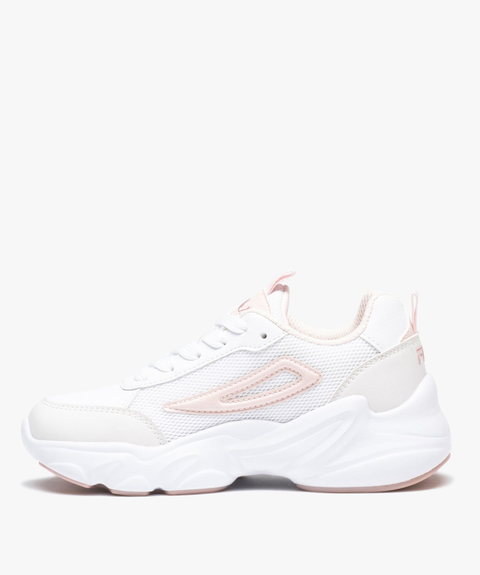 Baskets femme bi-matières à lacets - Fila blanc | GEMO