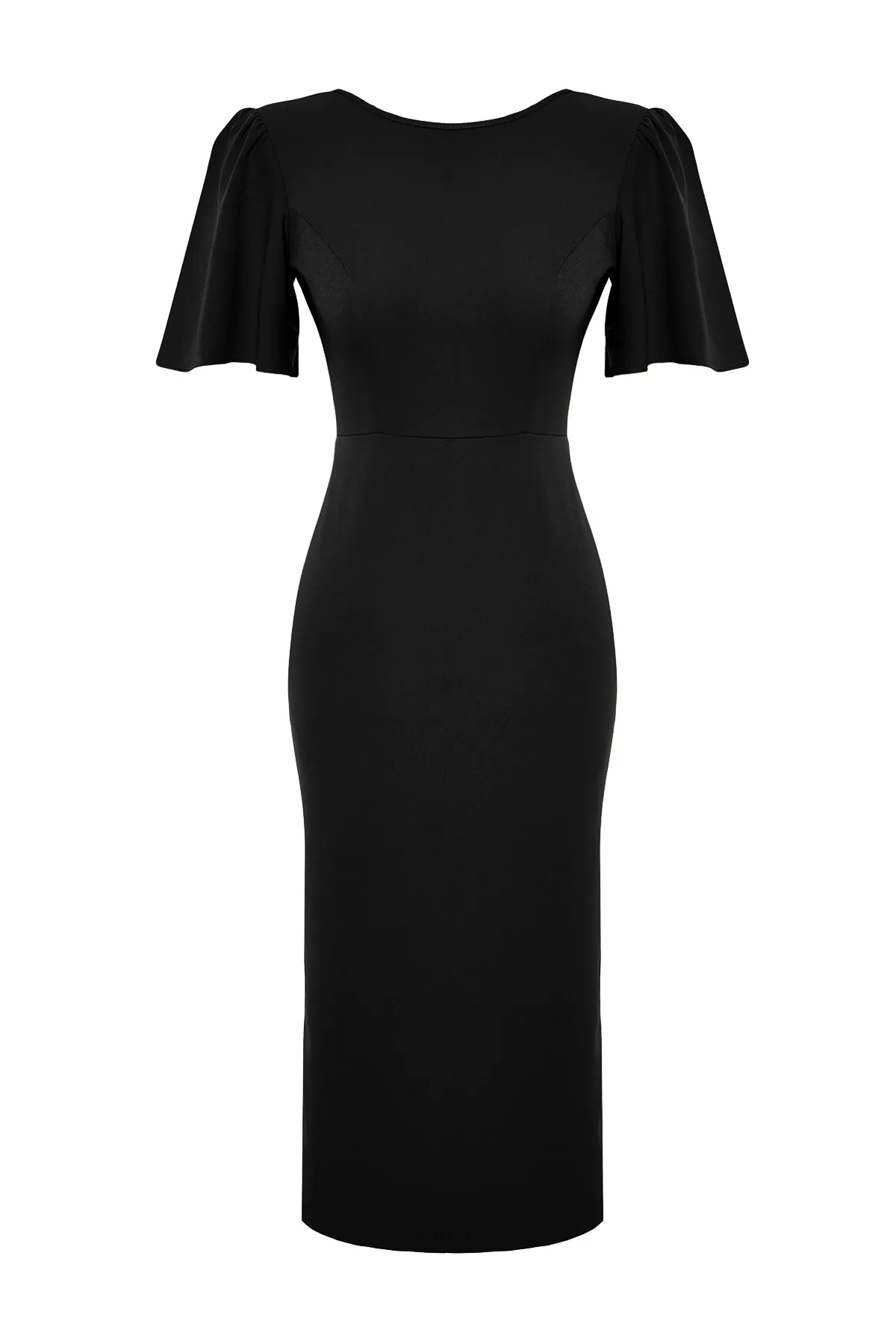Trendyol Collection  Schwarzes gewebtes Midikleid TWOSS24EL00659