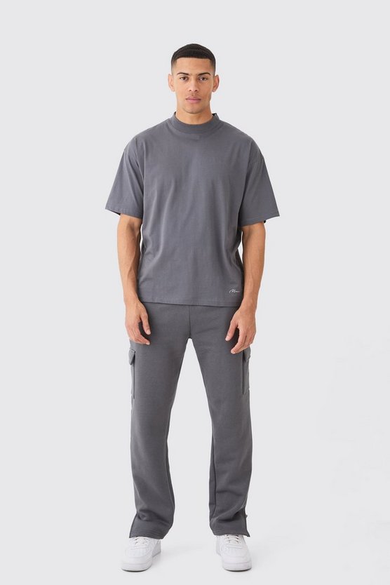 Oversize Man Signature T-Shirt und Cargo-Jogginghose