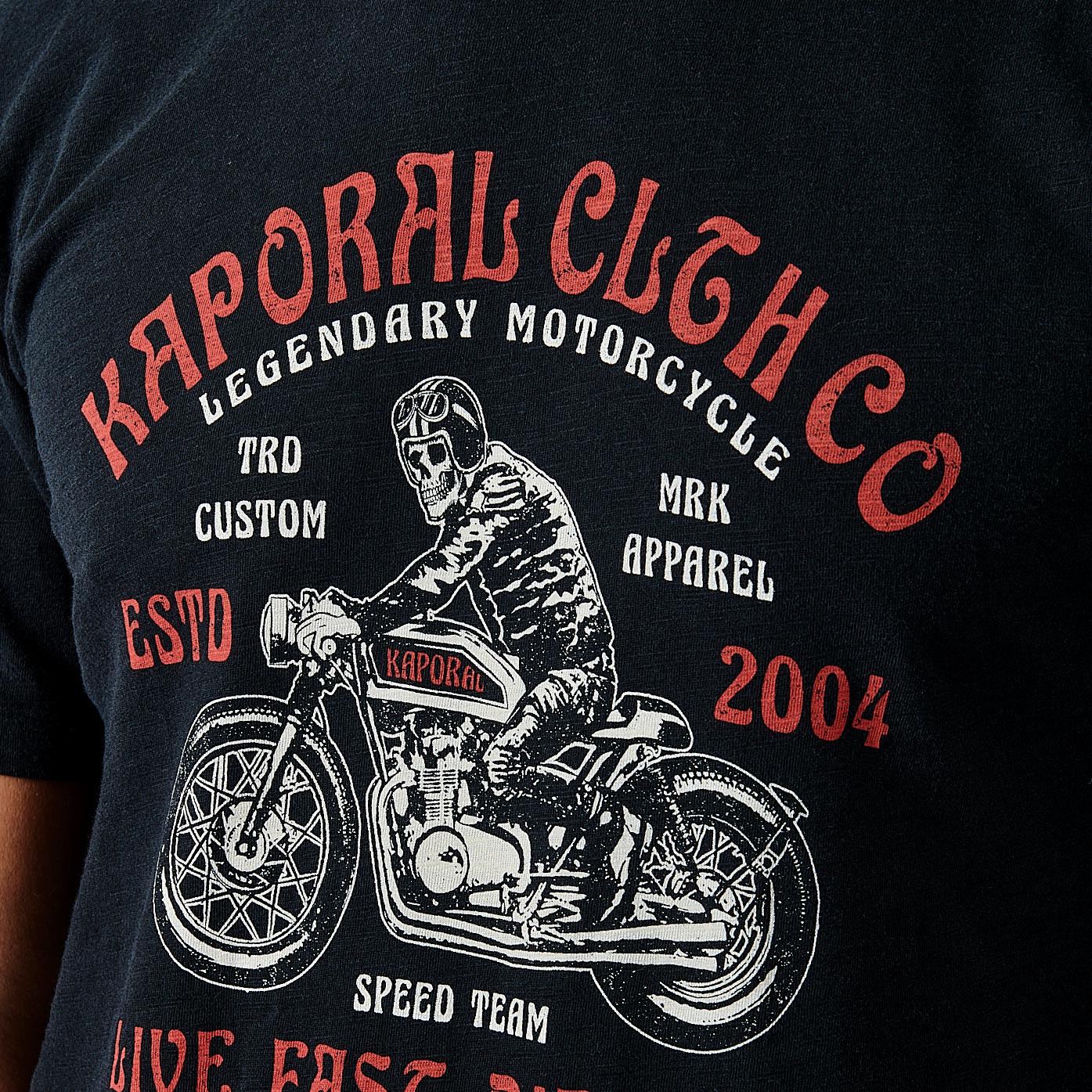 BIKE   T-shirt noir homme 100% coton