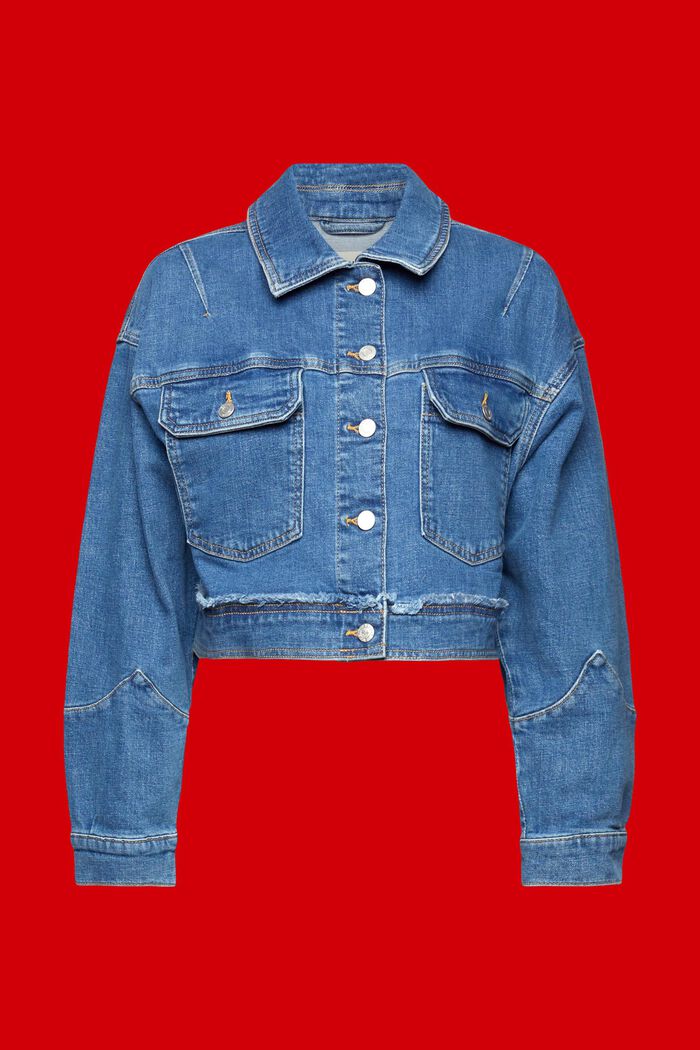 Oversize Jeansjacke in Cropped-Länge