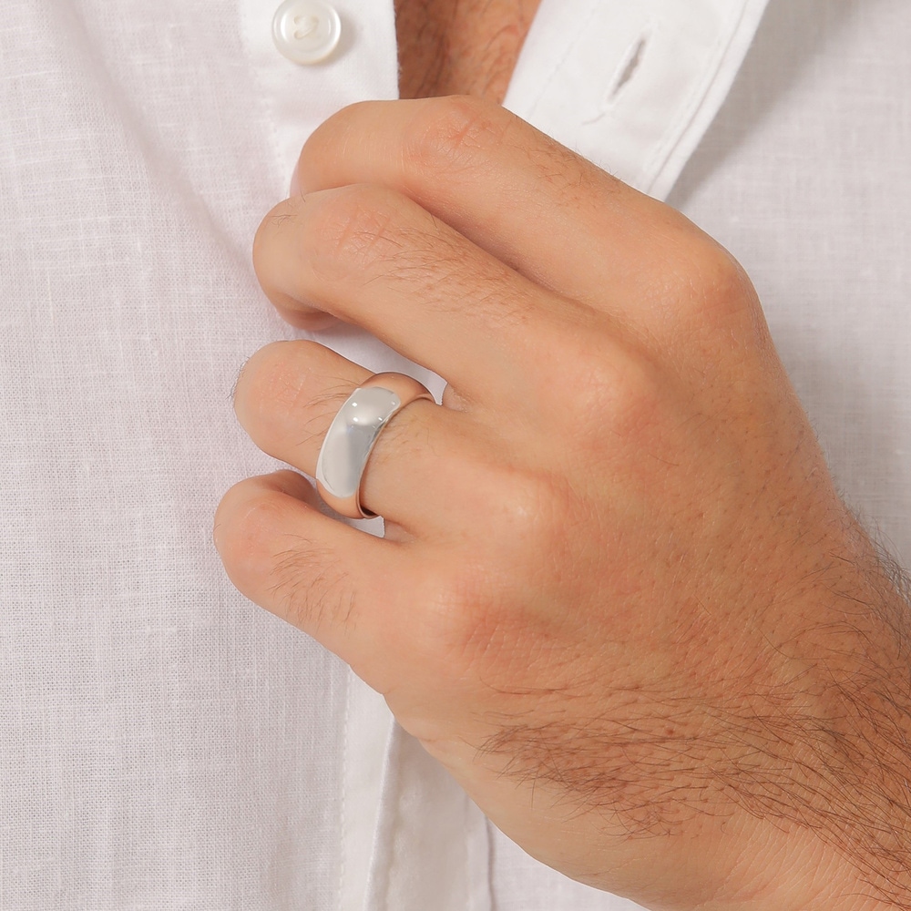 KUZZOI KUZZOI Bague La tendance de base de la bannière masculine est robuste et lisse en Bague
