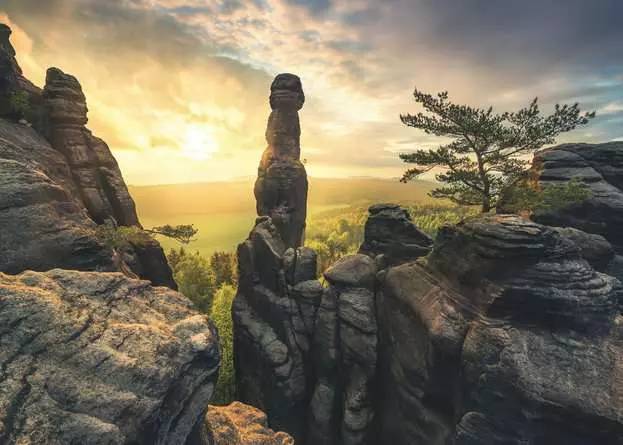 Puzzle 1000 Teile - Erleuchtung - Elbsandsteingebirge