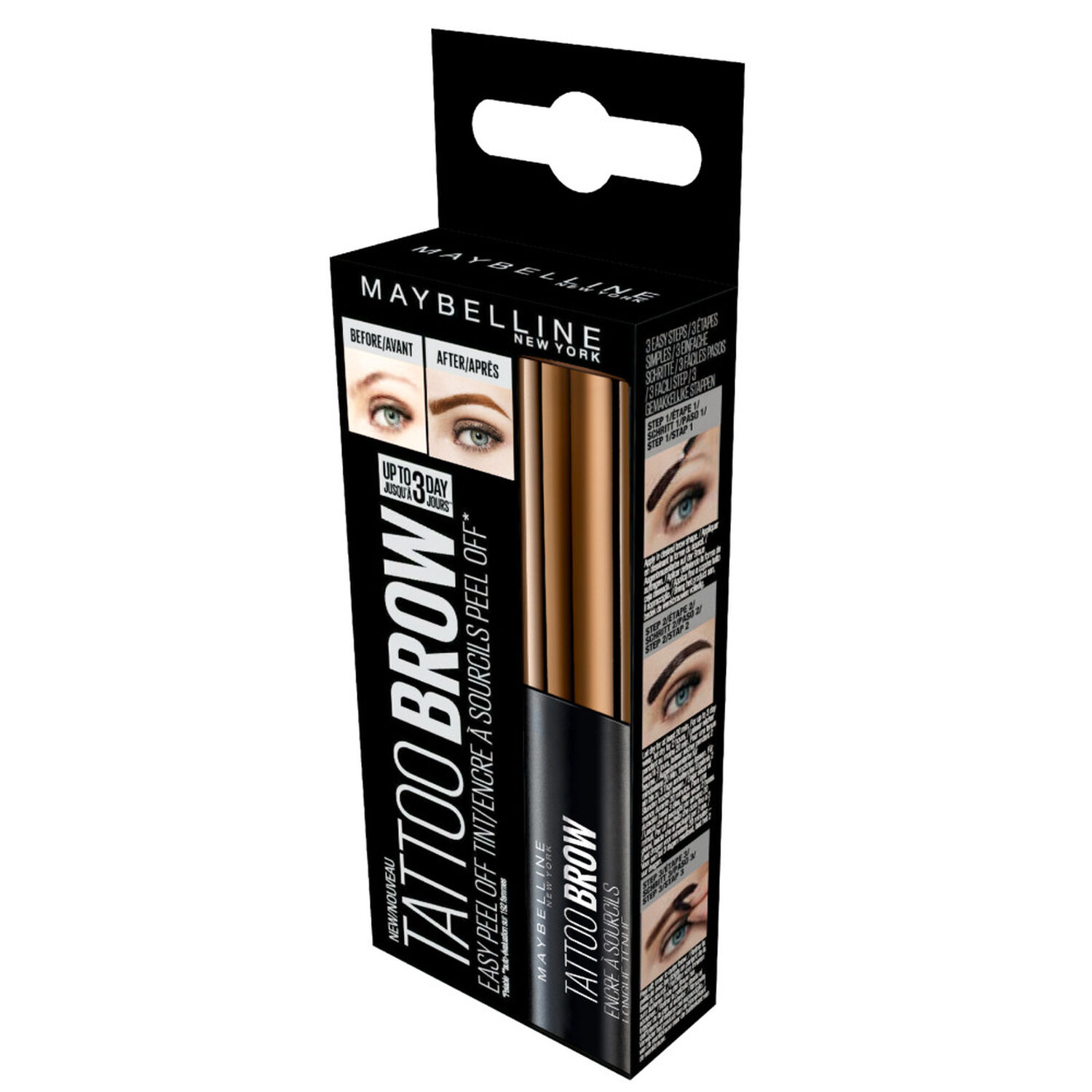 Maybelline New York Tattoo Brow Encre à Sourcils Peel Off Châtain