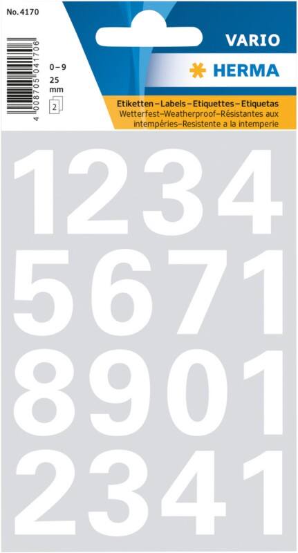 HERMA 4170 Nummernetiketten 0-9 25 mm Weiß 10 Packungen mit 320 Etiketten