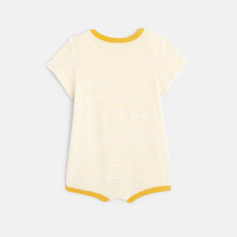 Combishort en coton éponge bébé jaune Absorba