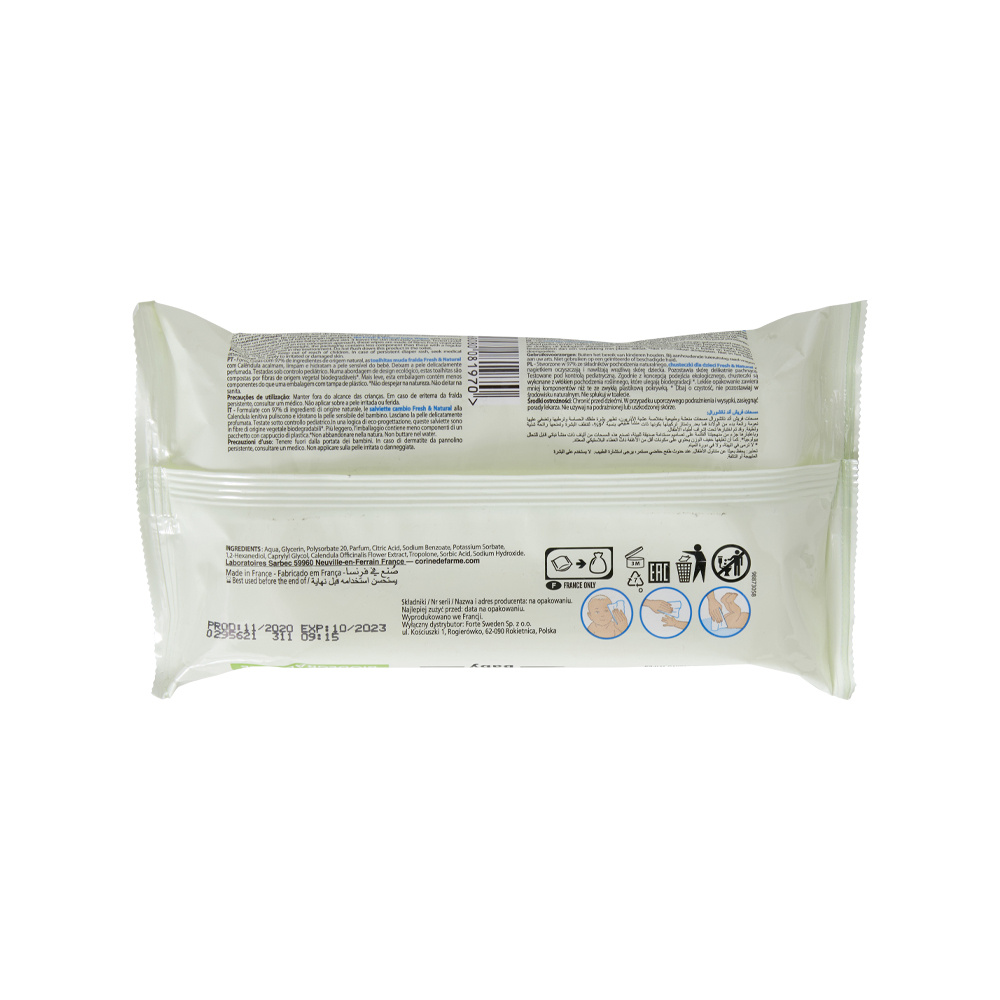 corine de farme Lingettes change Fresh&Natural x56 (fibres biodégradables) Lingettes Bébé