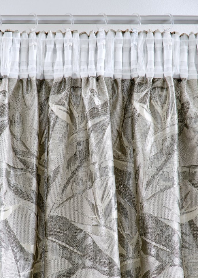 Jacquard Vorhang mit Blumen Muster (1er Pack)
