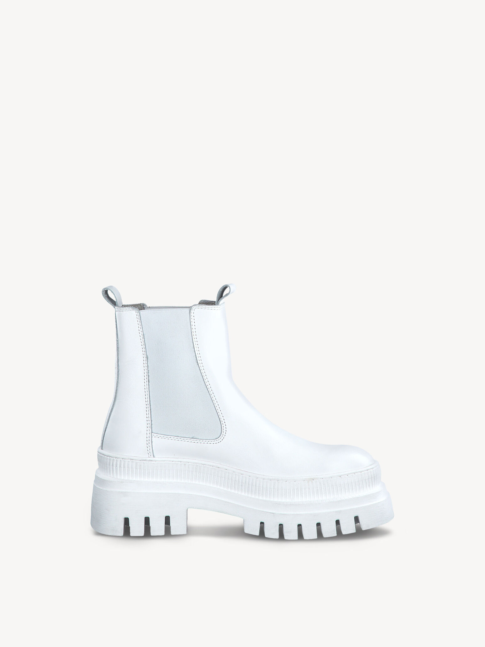 Bottine Chelsea en cuir - blanc
