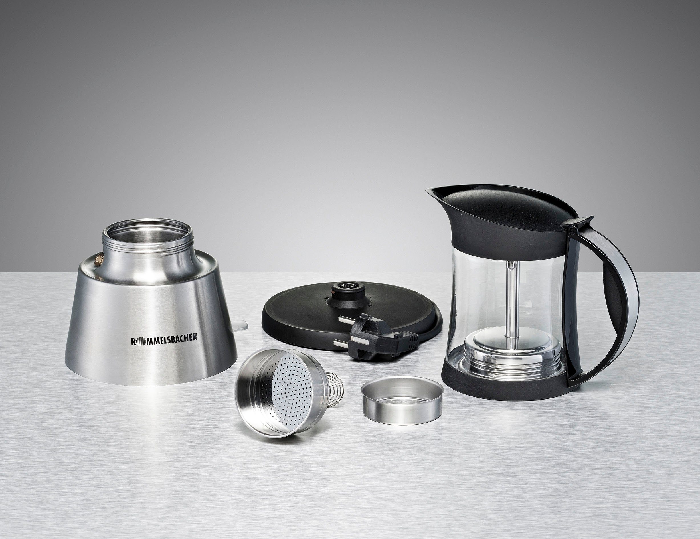 Rommelsbacher Espressokocher EKO 376/G, 0,35l Kaffeekanne, aus hitzebeständigem Glas