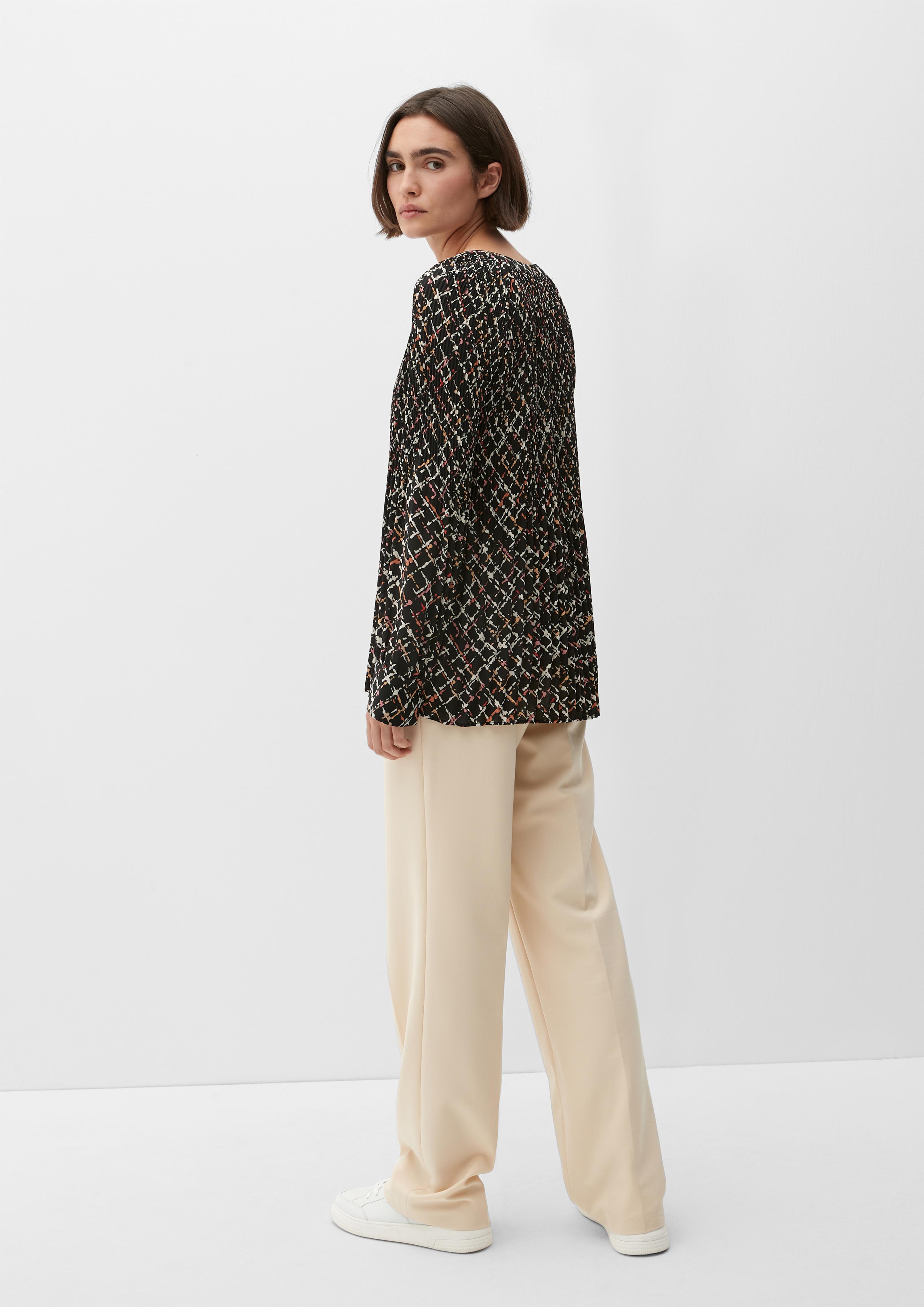 Plissée-Bluse mit Print  2121787-99A3