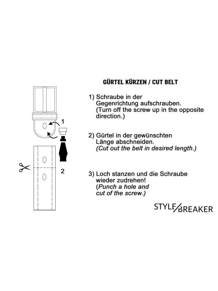 styleBREAKER Gürtel in Schwarz günstig kaufen