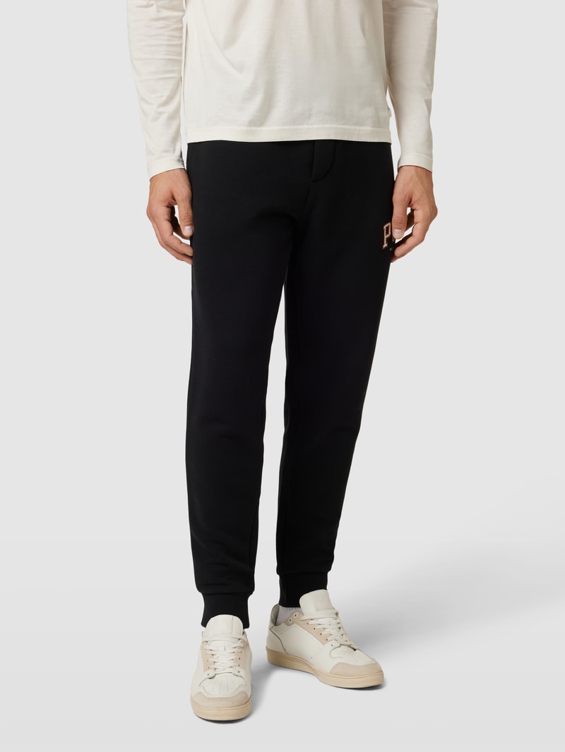 Sweatpants mit Label-Detail in schwarz