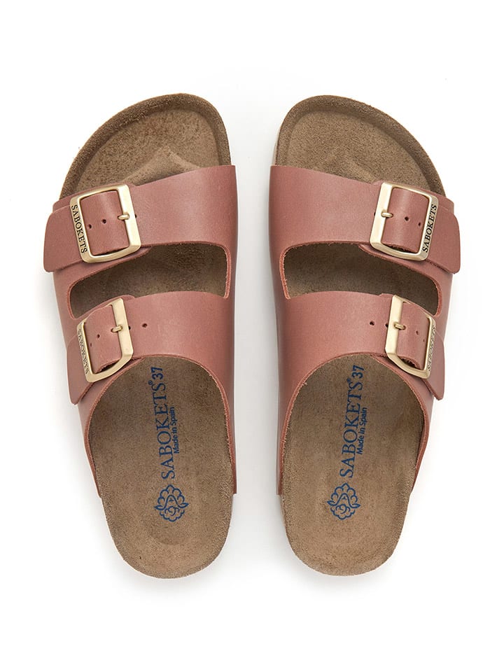 SABOKETS Leder-Pantoletten in Rosa günstig kaufen