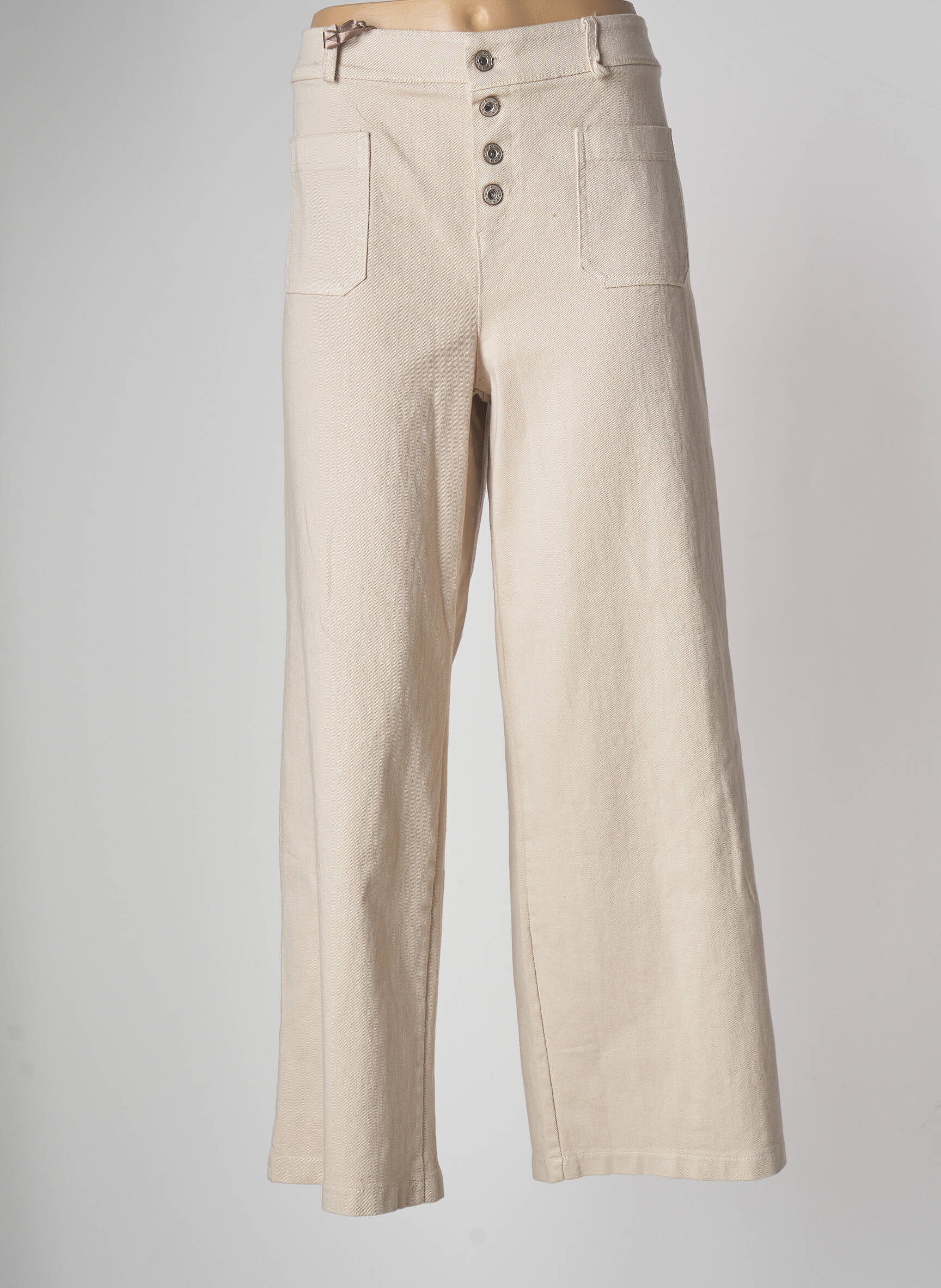 Garconne Jeans Coupe Large Femme couleur beige
