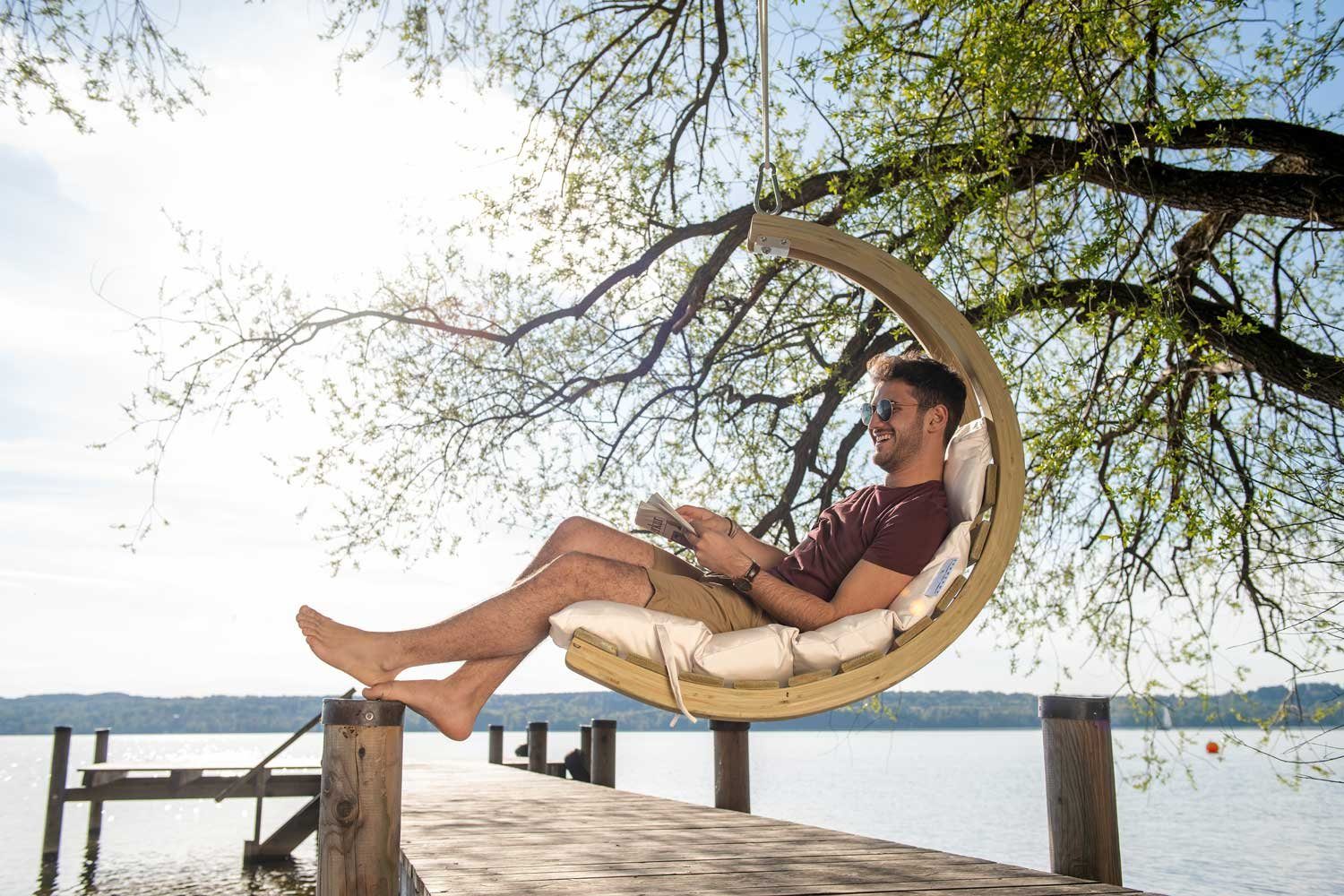 Amazonas Hängesessel Hängesessel Swing Chair creme + Sitzkissen + Schwingfeder