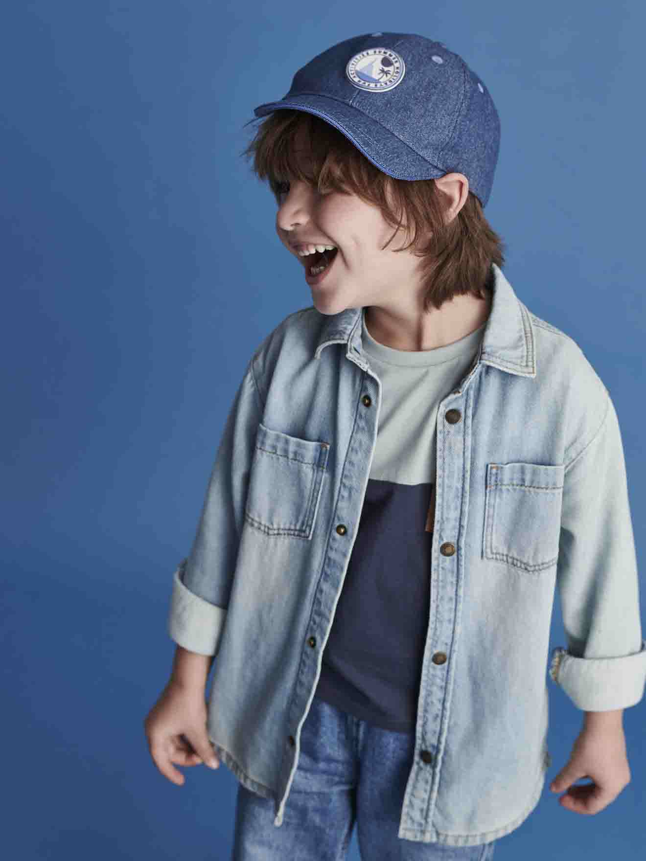 Vertbaudet Jungen T-Shirt, Colorblock Oeko-Tex - azurblau