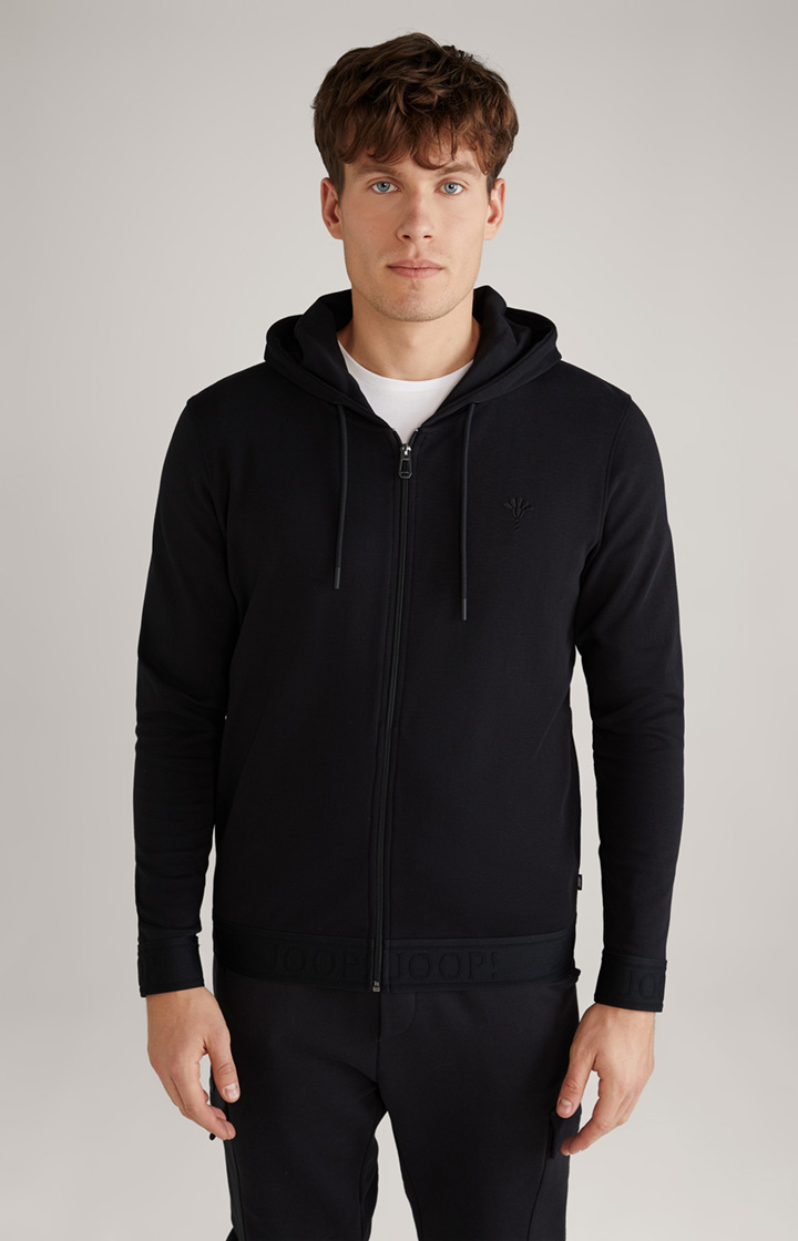 Loungewear-Sweatjacke in Schwarz
