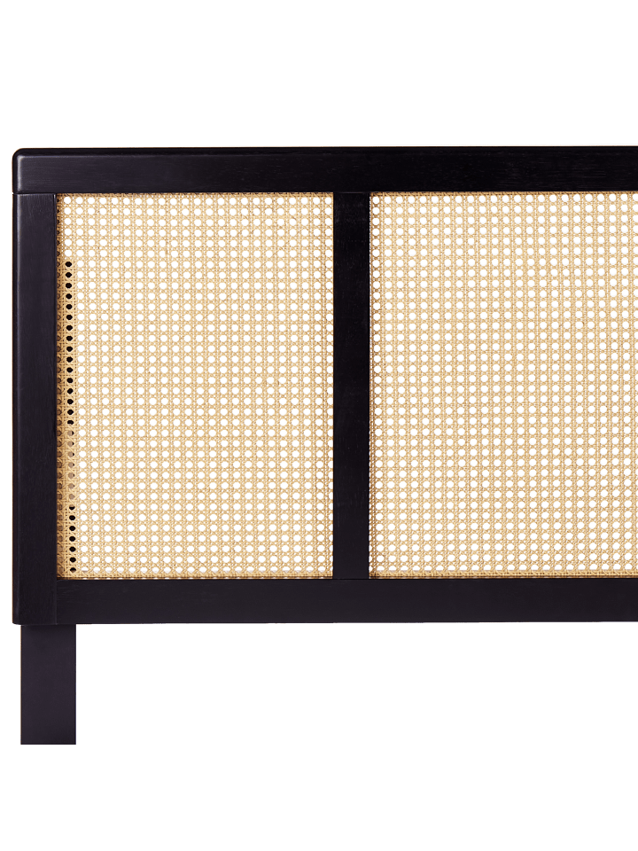 Beliani Doppelbett AURAY in Schwarz/Heller Holzfarbton - (W) 165 x (H) 119 x (L) 204 cm günstig kaufen onesize