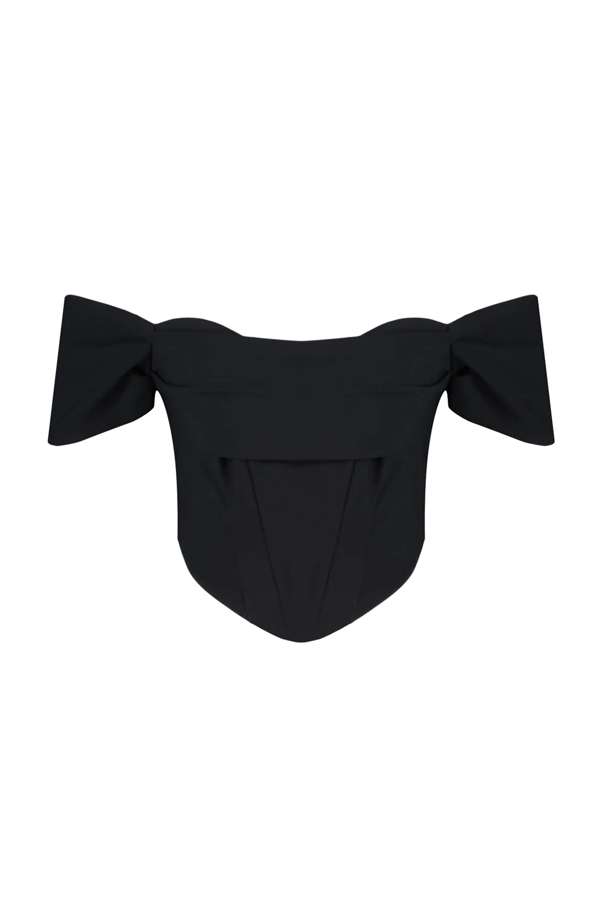 Trendyol Collection  Schwarzes Bustier mit Carmenkragen TPRSS24BS00018