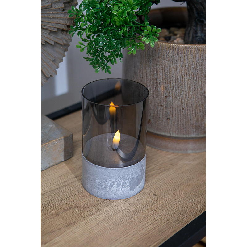 Vie Selected Sementlykt m/timer 8x12,5 cm LED sotet glass