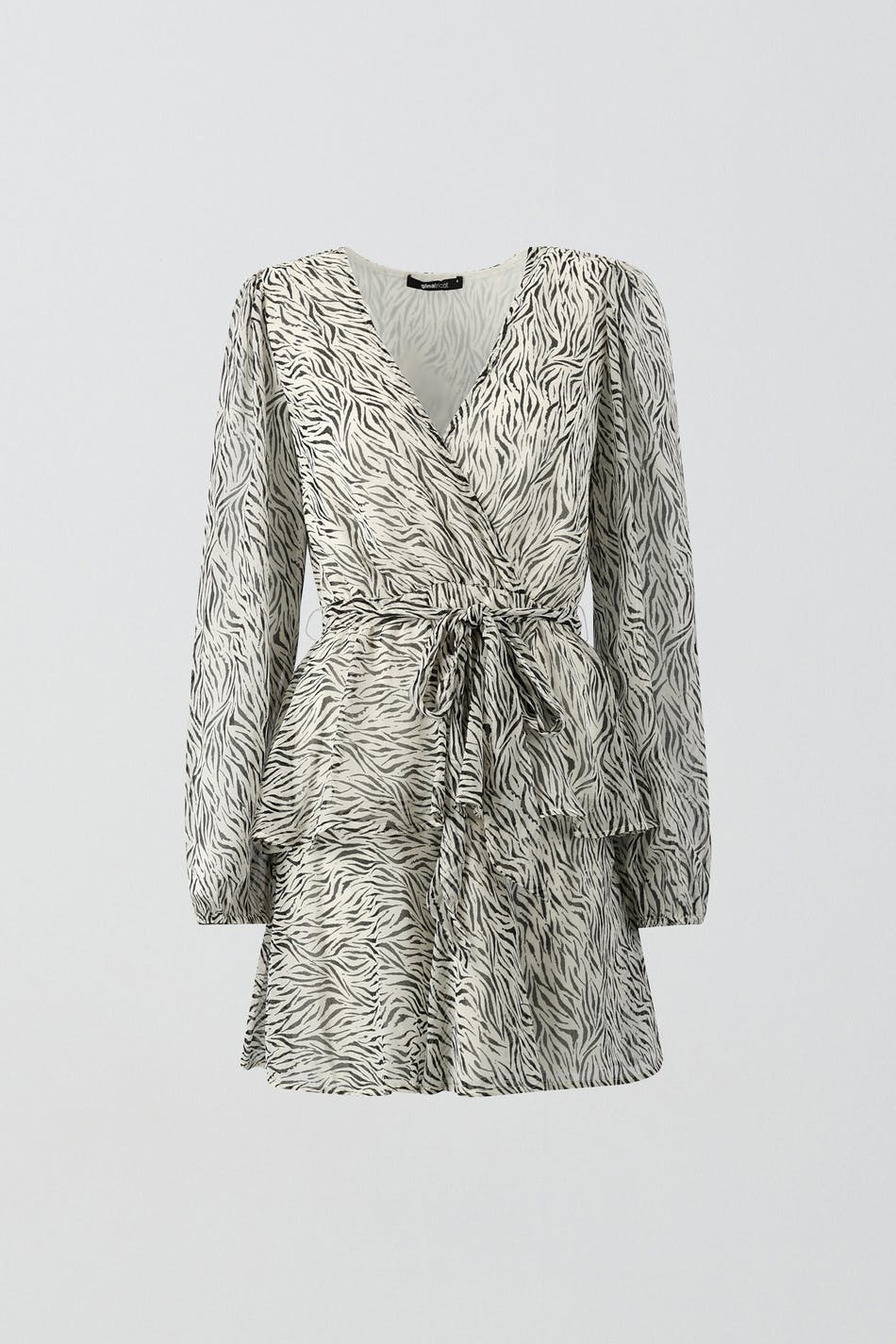Wrap layered chiffon dress