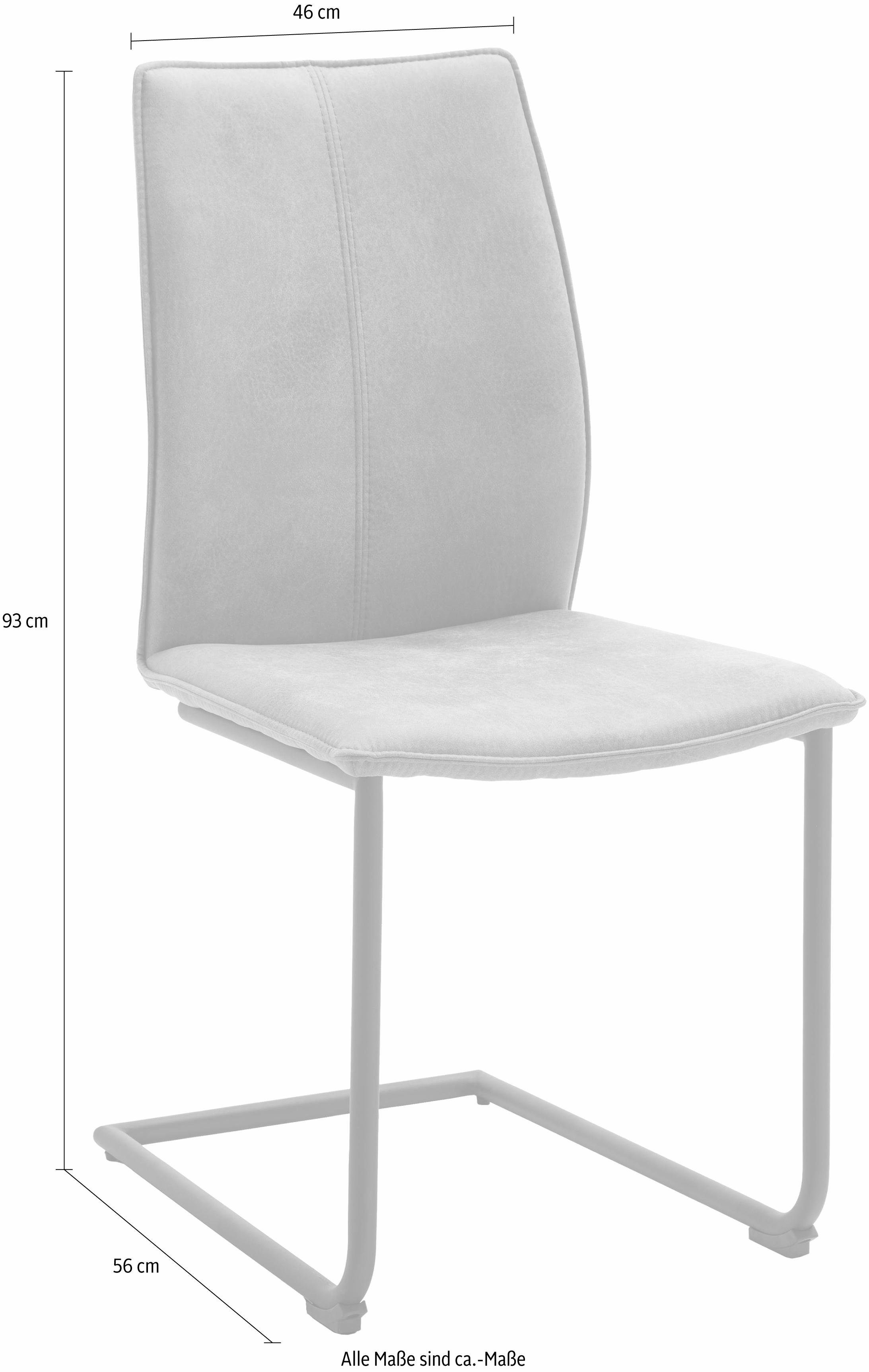 NIEHOFF SITZMÖBEL Freischwinger Capri (Set, 2 St), Gestell aus Eisen, Bezug in Microfaser oder Leder