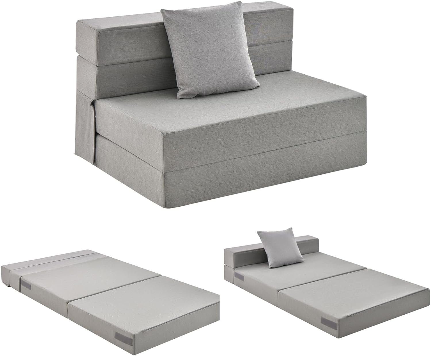 KOMFOTTEU Sofa Bodensofa, mit Kissen, 15 cm dicker Schwamm, 190 × 100 cm