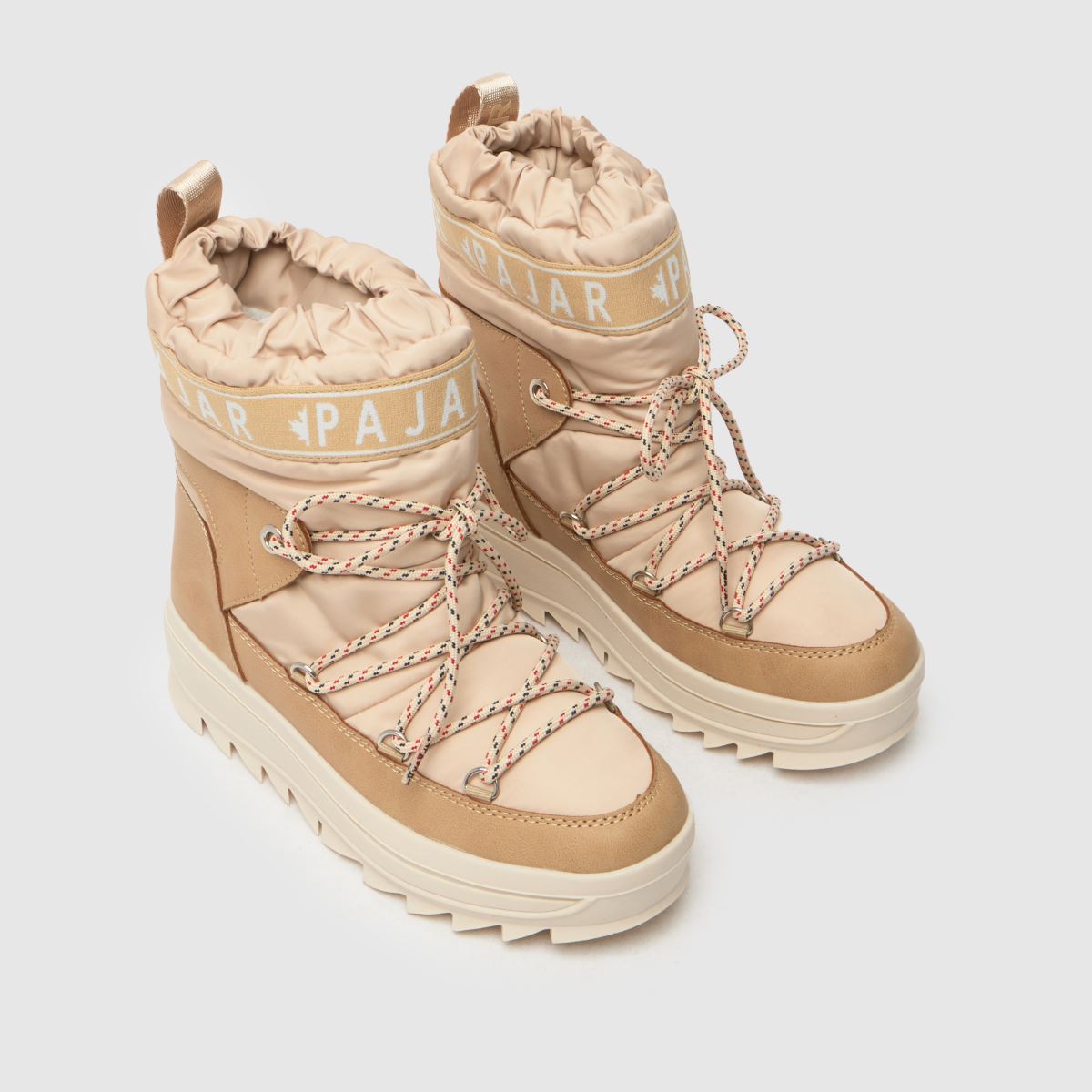 PAJAR – Galaxy – Beige snöstövlar med ankelrem
