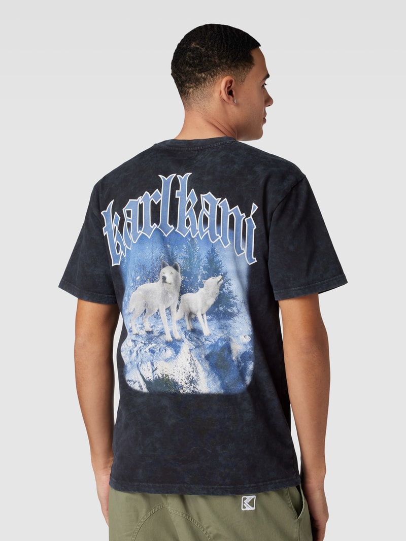 T-Shirt mit Label-Stitching in black