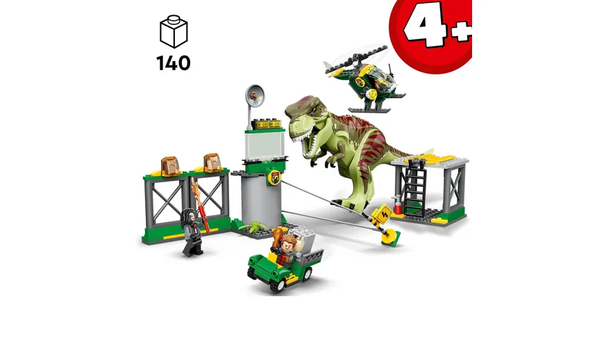 LEGO Jurassic World 76944 T. Rex Ausbruch, Dinosaurier-Spielzeug