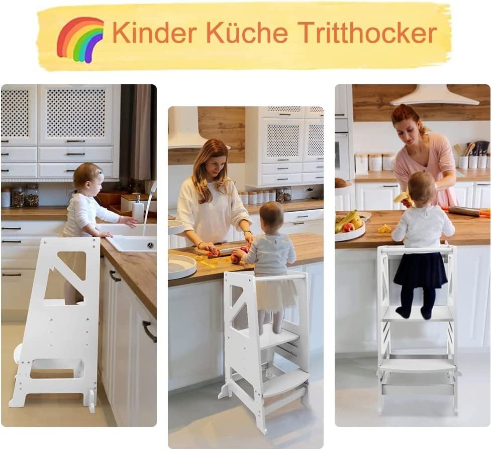 Dripex Stehhilfe Lernturm Für Kinder ab 1 Jahr Tritthocker mit Tafel
