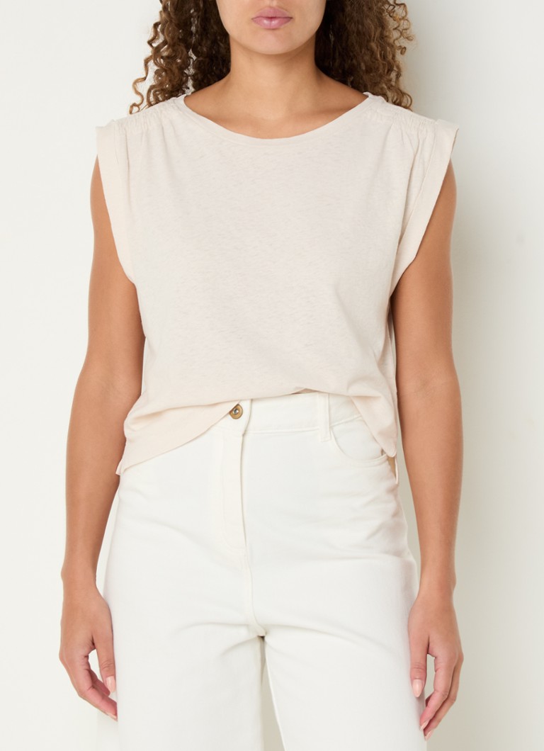 Sessùn Oyo top in linen blend with boat neck