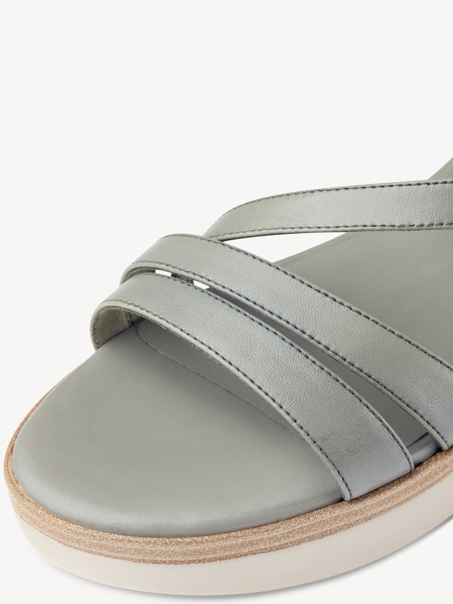 Sandale à talon en cuir - vert