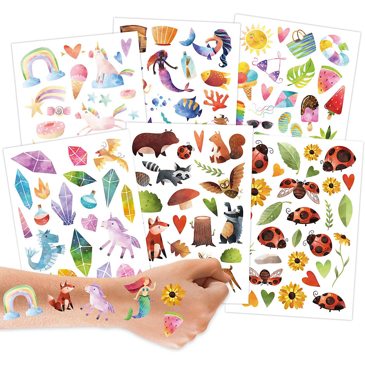 Tattoo Set, Wasserfarben Mädchen