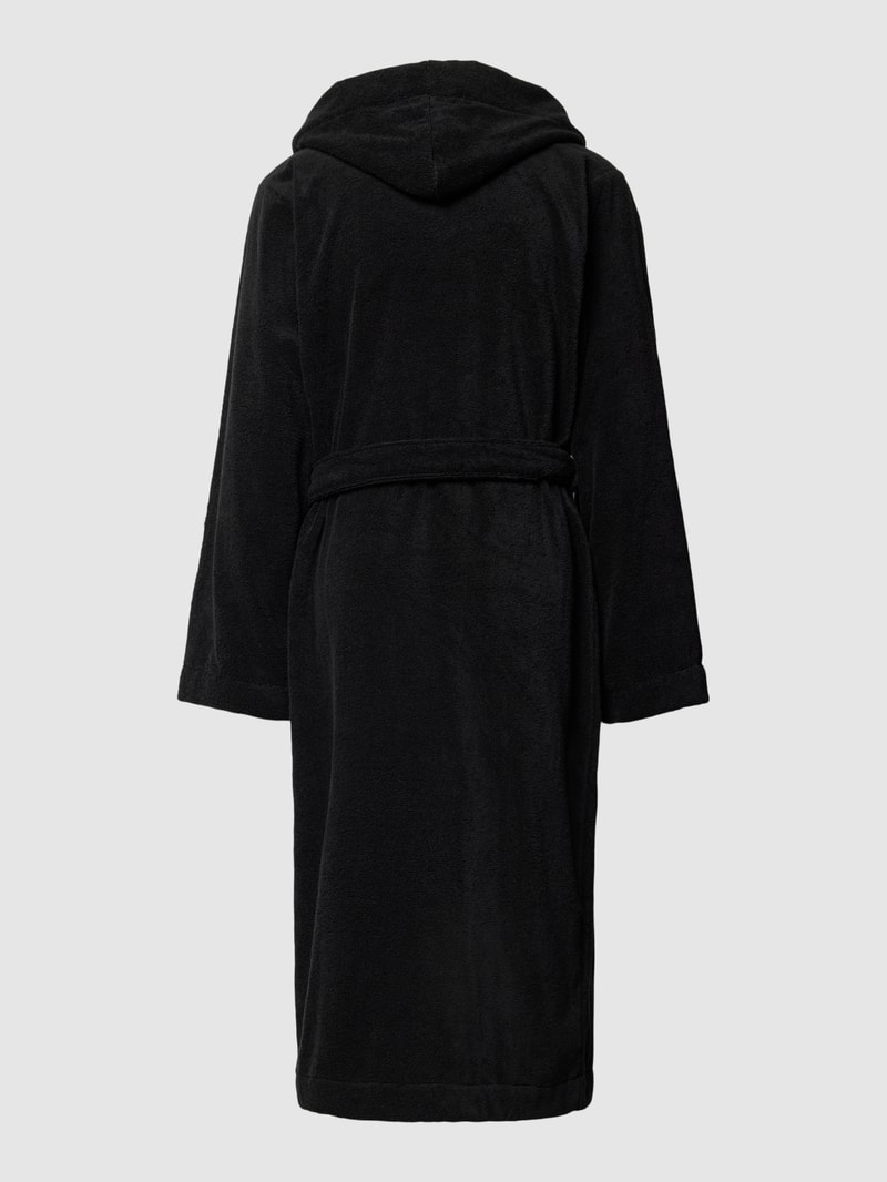 Bademantel mit Reverskragen Modell 'Terry' in schwarz