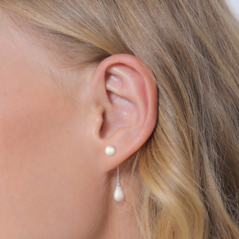 Nenalina Nenalina Boucles d'Oreilles Femmes Earjacket Goutte tendance avec perles de coqui Boucles d'oreilles