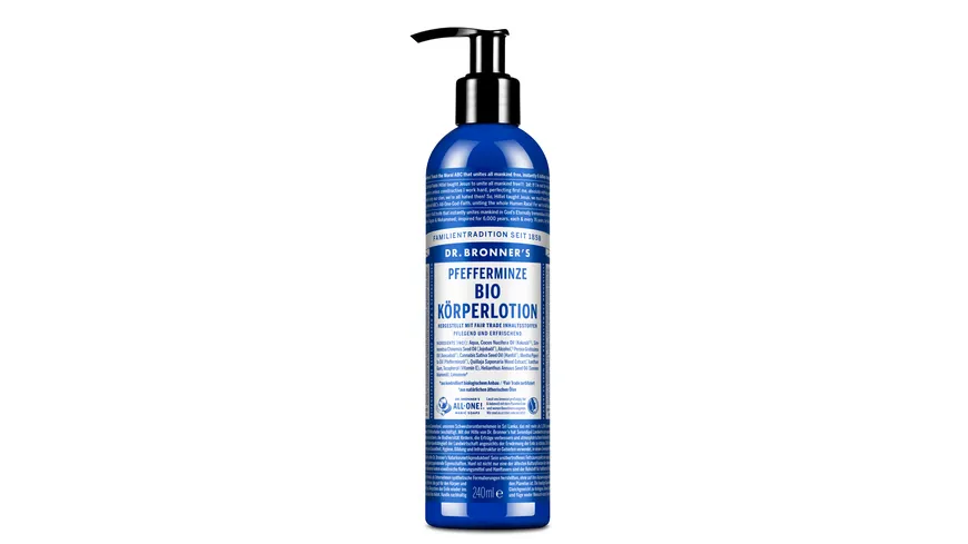 DR. BRONNER'S natürliche Fair Trade Body Lotion – Pfefferminze 240 ml