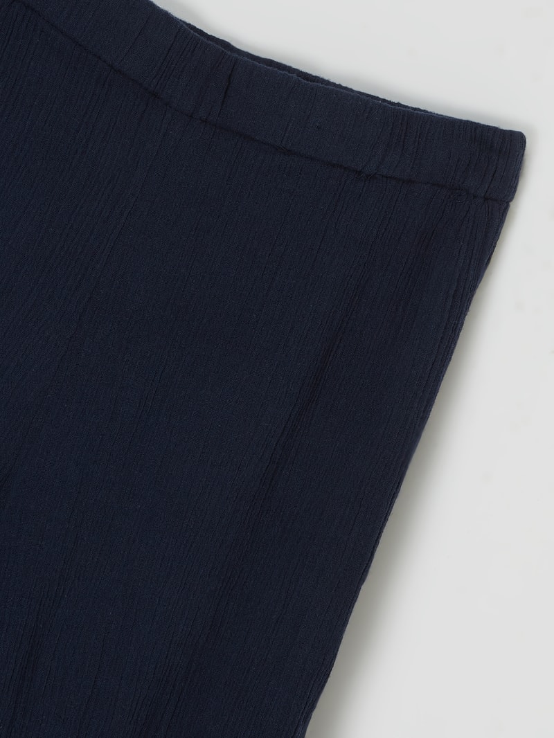 Culotte mit Crinkle-Effekt in marineblau