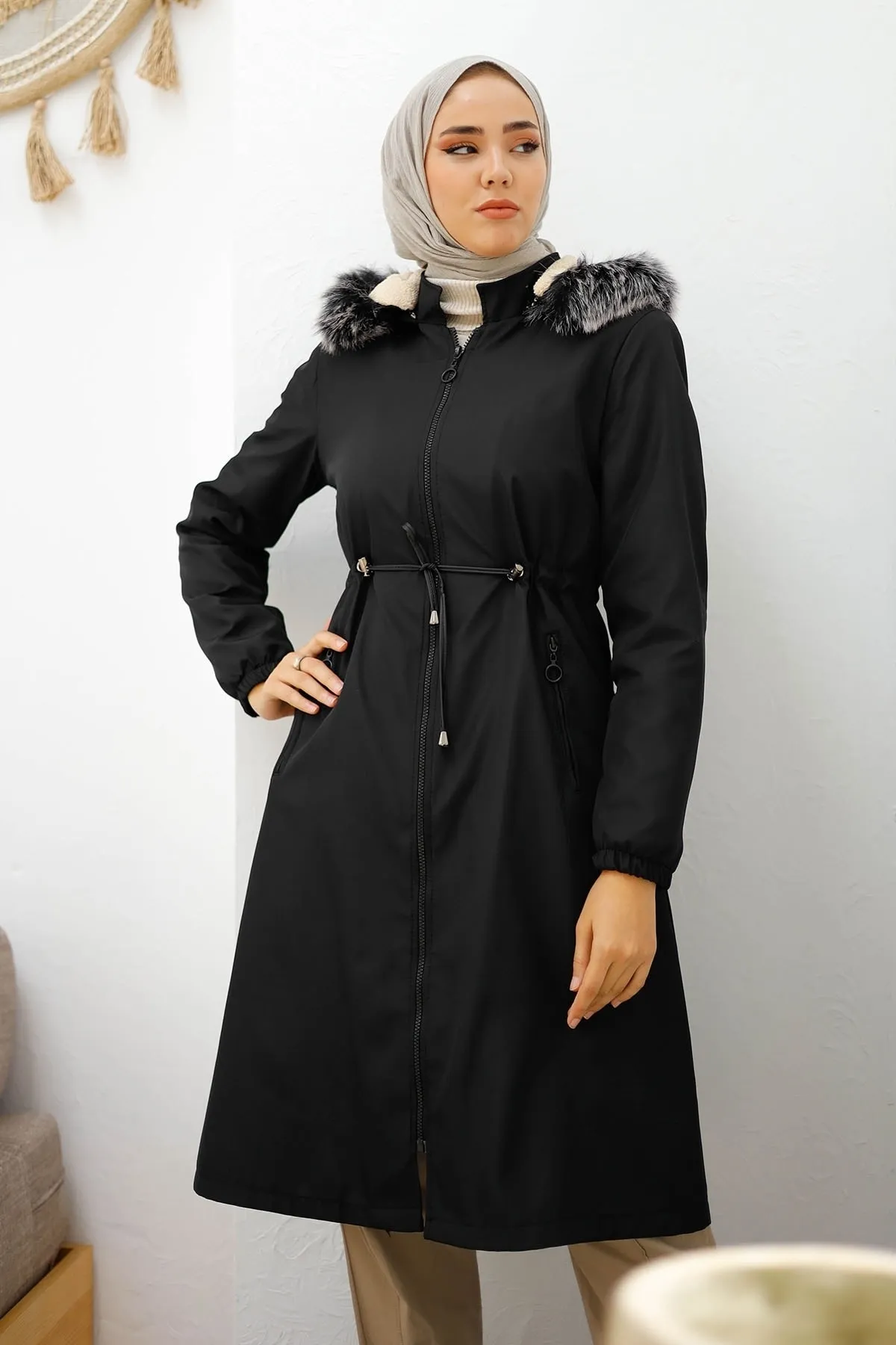 InStyle  4601 Regenjacke mit Fleece-Innenseite – Schwarz