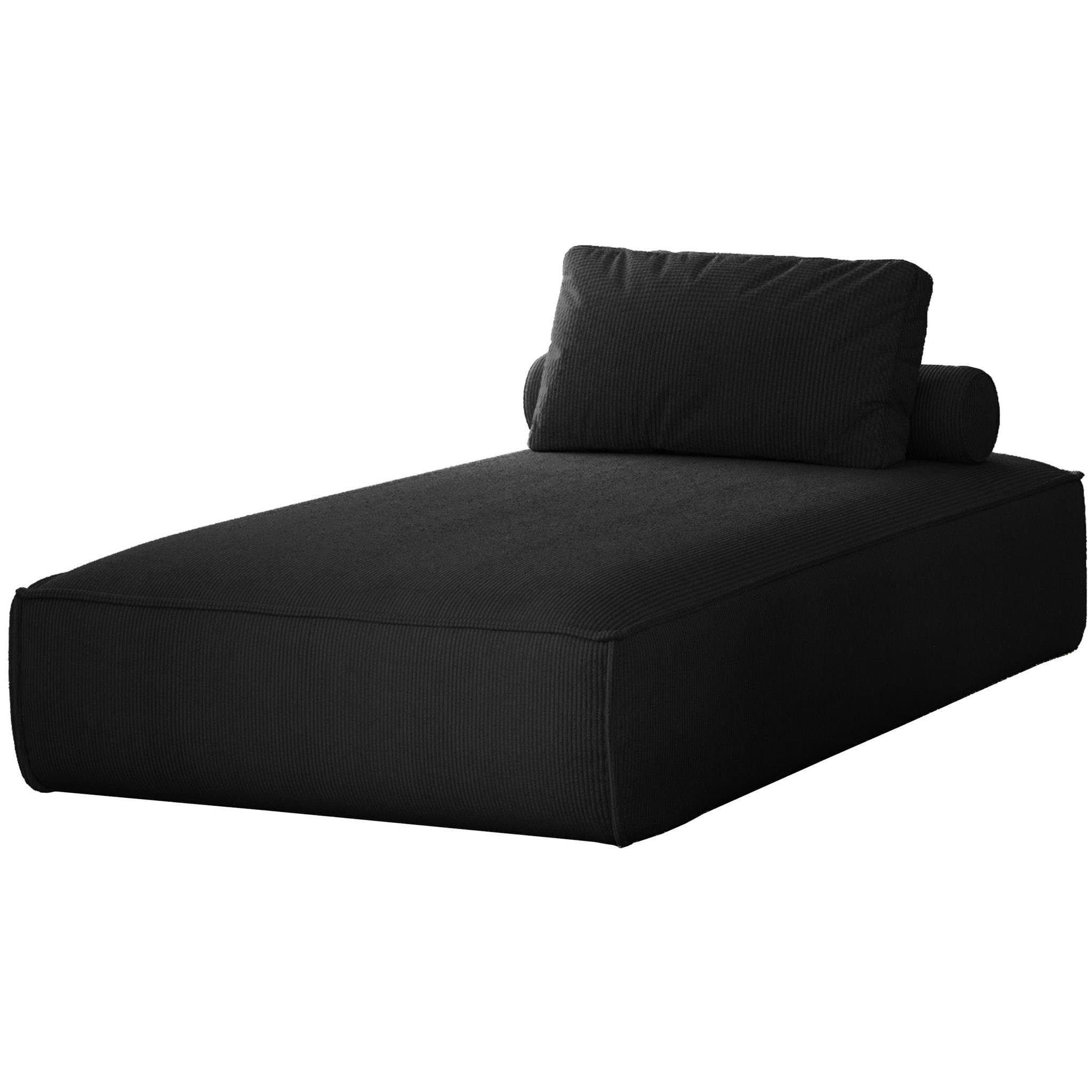 Beautysofa Relaxliege Lugano, mit Wellenfedern, Cord- oder Velvetstoff, gepolstert Lounge Sessel modern, mit zwei Kissen