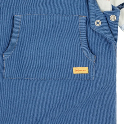 Set Hose + T-Shirt langarm, mittelblau für Jungs