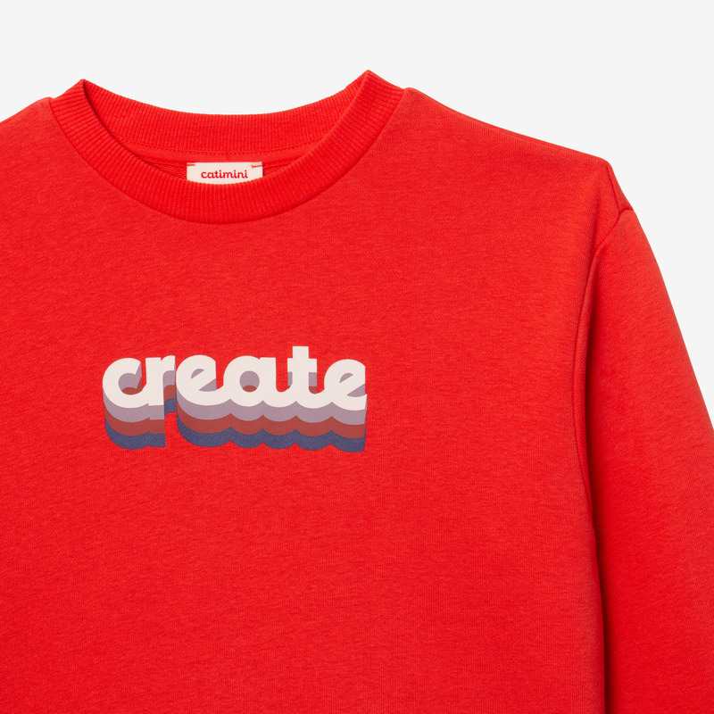 Sweat enfant message rouge en coton recyclé mixte Catimini